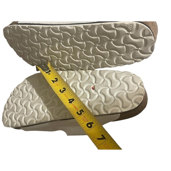 Birkenstock Sandals Womens 38 Arizona Buckle Straps Flats White Leather Slip On - Picture 14 of 14